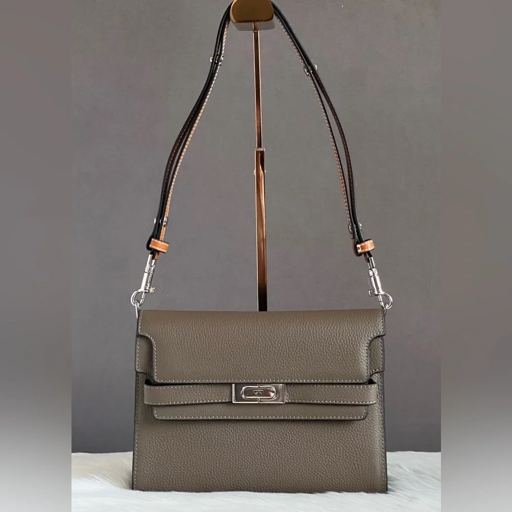 💰SOLD - 158723 - Tory Burch Lee Radziwill Pebbled Shoulder Bag - Picture 2 of 16